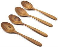 faay 4 pcs teak wooden spoons: high moist-resistance, handcrafted 8 inch wood soup spoons for healthy eating logo