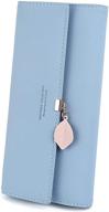 👛 tchh-dayup women's pu leather wallet with leaf pendant - cute long wallet for ladies and girls logo