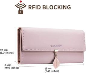 img 3 attached to 👛 TCHH-DayUp Women's PU Leather Wallet with Leaf Pendant - Cute Long Wallet for Ladies and Girls