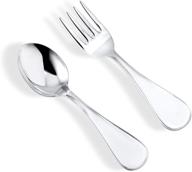 🍼 sterling silver engraveable baby spoon fork set - wide keepsake for timeless memories logo
