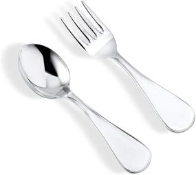 img 3 attached to 🍼 Sterling Silver Engraveable Baby Spoon Fork Set - Wide Keepsake for Timeless Memories