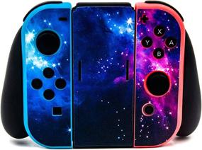 img 3 attached to 🌌 Taifond The Dazzling Galaxy Decals Stickers Set Faceplate Skin, Screen Protector, and Dock Protection Kit for Nintendo Switch Console & Joy-Con Controller