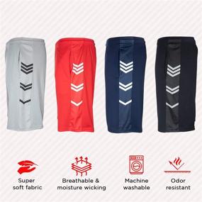 img 1 attached to 🏀 Boost Your Game with 4-Pack High Energy Long Basketball Shorts for Men - Enhance Sports, Fitness, and Athletic Performance