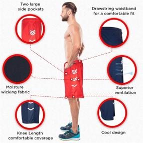 img 2 attached to 🏀 Boost Your Game with 4-Pack High Energy Long Basketball Shorts for Men - Enhance Sports, Fitness, and Athletic Performance