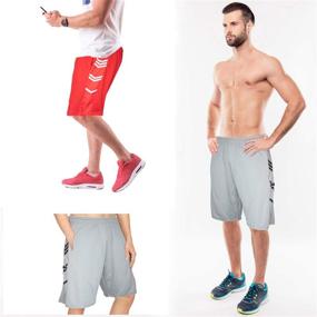 img 3 attached to 🏀 Boost Your Game with 4-Pack High Energy Long Basketball Shorts for Men - Enhance Sports, Fitness, and Athletic Performance