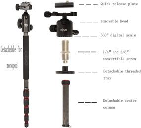 img 2 attached to 🎥 Capture Stunning Shots with OBO N3 Carbon Fiber Camera Tripods - Perfect for Digital DSLR Cameras with Quick Release Plate and Ball Head