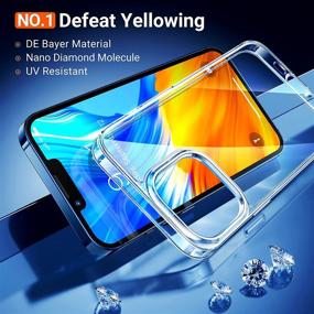 img 3 attached to 💎 TORRAS Diamond Compatible for iPhone 13 Pro Max Case - Ultra Clear, Non Yellowing with Real Military Protection, Shockproof, Anti-Scratch Slim Fit Case - Clear