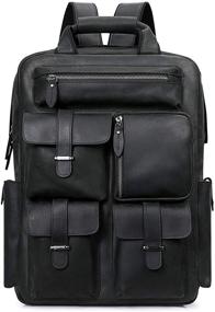 img 4 attached to S ZONE Vintage Genuine Leather Backpack - Perfect Casual Daypacks for Fashionable Individuals