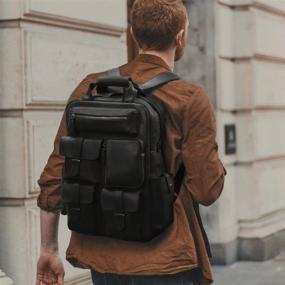img 3 attached to S ZONE Vintage Genuine Leather Backpack - Perfect Casual Daypacks for Fashionable Individuals