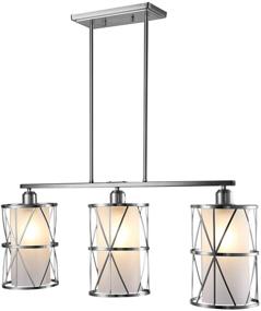 img 3 attached to SHENGQINGTOP 33-inch Modern Kitchen Island Lights with Cylindrical Frosted Glass Shapes, 3-Light Dining Room Lighting Fixtures Hanging, New Transitional Multi Pendant Lighting in Brushed Nickel Finish