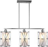 shengqingtop 33-inch modern kitchen island lights with cylindrical frosted glass shapes, 3-light dining room lighting fixtures hanging, new transitional multi pendant lighting in brushed nickel finish логотип