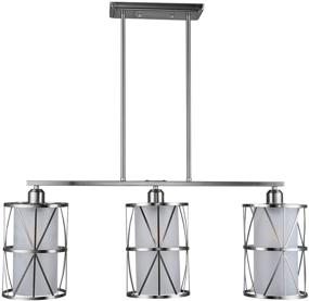 img 2 attached to SHENGQINGTOP 33-inch Modern Kitchen Island Lights with Cylindrical Frosted Glass Shapes, 3-Light Dining Room Lighting Fixtures Hanging, New Transitional Multi Pendant Lighting in Brushed Nickel Finish