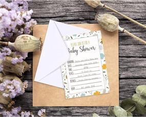 img 3 attached to 🌸 Floral Baby Shower Invitations, Pack of 50 with White Envelopes (5x7 Inches)