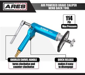 img 3 attached to Ares 18024-16-Piece Brake Caliper Wind Back Tool Set - Effortless and Efficient One-Person Pneumatic Design - Complete with Compressor Tool, 15 Drive Key Disc Adapters - Includes Convenient Storage Case