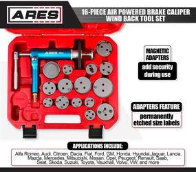 img 2 attached to Ares 18024-16-Piece Brake Caliper Wind Back Tool Set - Effortless and Efficient One-Person Pneumatic Design - Complete with Compressor Tool, 15 Drive Key Disc Adapters - Includes Convenient Storage Case