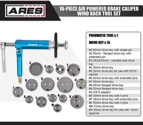 img 1 attached to Ares 18024-16-Piece Brake Caliper Wind Back Tool Set - Effortless and Efficient One-Person Pneumatic Design - Complete with Compressor Tool, 15 Drive Key Disc Adapters - Includes Convenient Storage Case