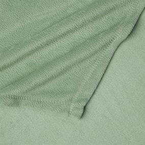 img 3 attached to Vellux Plush Blanket - King Size | Heavyweight Micromink | Warmest Bedspread for Winter | Sage Green