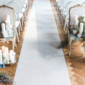 img 4 attached to White Bridal Aisle Runner - 24 in × 15 ft Wedding Aisle Floor Runner for Indoor & Outdoor Wedding Decor