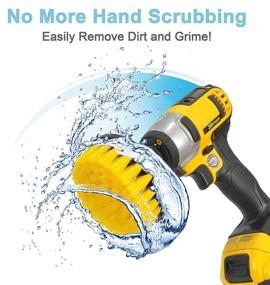 img 3 attached to ProSMF Drill Brush Set - Powerful All Purpose Cleaning Tool - Scrub Brush 🧽 for Cleaning Supplies - Shower, Grout, and Bathtub Cleaner - Bathroom Accessories - Tile Cleaning Brush