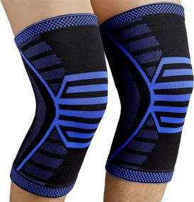 img 4 attached to NEENCA 2 Pack Knee Brace - Compression Sleeve Support for Knee Pain, Running, Workouts, Gym, Hiking, Arthritis, ACL, PCL, Joint Pain Relief, Meniscus Tear, Injury Recovery, Sports - Unisex (ACE-48)