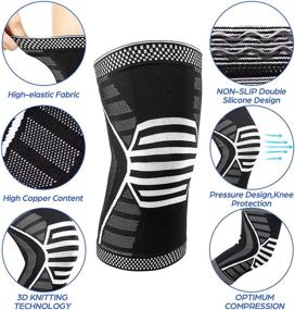 img 2 attached to NEENCA 2 Pack Knee Brace - Compression Sleeve Support for Knee Pain, Running, Workouts, Gym, Hiking, Arthritis, ACL, PCL, Joint Pain Relief, Meniscus Tear, Injury Recovery, Sports - Unisex (ACE-48)