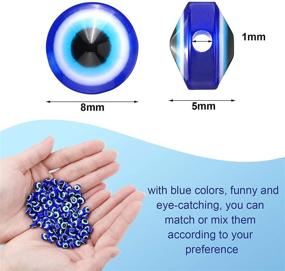 img 2 attached to 👁️ 450 Otuuz 8mm Evil Eye Beads - Handmade Resin Charms for DIY Jewelry Making: Bracelets, Earrings, Necklaces - Turkish Evil Eye Spacer Beads