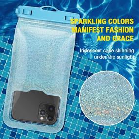 img 2 attached to MoKo Waterproof Phone Pouch Holder Floating 2-Pack, IPX8 Glitter Waterproof Case Dry Bag for iPhone 13/13 Pro Max/iPhone 12 Mini/12 Pro Max 11 Pro Max/X/Xs Max/8/7/6/6s Plus, Galaxy S20/S21-Compatible