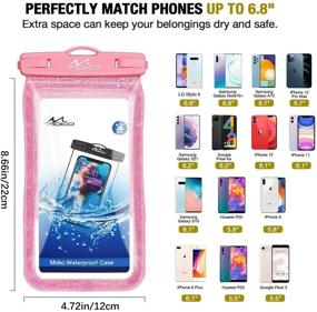 img 1 attached to MoKo Waterproof Phone Pouch Holder Floating 2-Pack, IPX8 Glitter Waterproof Case Dry Bag for iPhone 13/13 Pro Max/iPhone 12 Mini/12 Pro Max 11 Pro Max/X/Xs Max/8/7/6/6s Plus, Galaxy S20/S21-Compatible