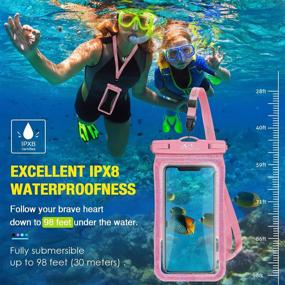 img 3 attached to MoKo Waterproof Phone Pouch Holder Floating 2-Pack, IPX8 Glitter Waterproof Case Dry Bag for iPhone 13/13 Pro Max/iPhone 12 Mini/12 Pro Max 11 Pro Max/X/Xs Max/8/7/6/6s Plus, Galaxy S20/S21-Compatible