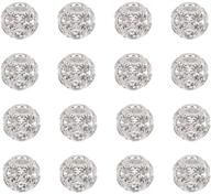 nbeads 30 pcs 12mm silver grade a rhinestone pave crystal brass beads european charms rondelle beads - ideal for bracelet jewelry making and crafts logo