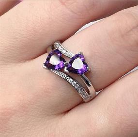 img 2 attached to LVSHI Romantic Sterling Amethyst Zirconia Women's Jewelry