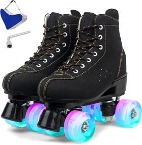 img 4 attached to 👟 Premium High-Top Roller Skates for Women and Men | Outdoor/Indoor Skating | Includes Bag