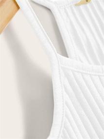 img 2 attached to Romwe Ribbed Camisole Sleeveless Racerback Girls' Clothing and Tops, Tees & Blouses