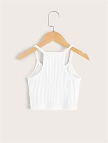 img 3 attached to Romwe Ribbed Camisole Sleeveless Racerback Girls' Clothing and Tops, Tees & Blouses