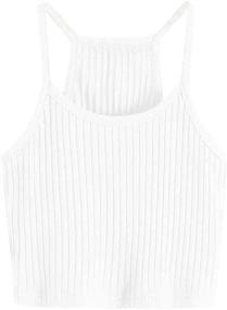 img 4 attached to Romwe Ribbed Camisole Sleeveless Racerback Girls' Clothing and Tops, Tees & Blouses