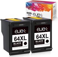 🖨️ ejet remanufactured hp 64 xl 64xl black ink cartridge replacement - compatible with envy photo 7858 7855 7155 6255 6252 7120 6232 7158 7164 printer (2 black) logo