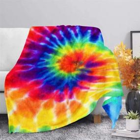 img 4 attached to 🌈 Colorful AFPANQZ Soft Tie Dye Blanket: All Season Warmth for Couch, Bed, or Sofa - Lightweight Fleece, Cozy Microplush, Perfect for Fall, Winter, Spring, and Summer - 27.5x39 inches - Ideal for Women, Men, and Kids!