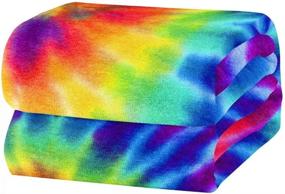 img 2 attached to 🌈 Colorful AFPANQZ Soft Tie Dye Blanket: All Season Warmth for Couch, Bed, or Sofa - Lightweight Fleece, Cozy Microplush, Perfect for Fall, Winter, Spring, and Summer - 27.5x39 inches - Ideal for Women, Men, and Kids!