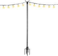 🌴 coconut outdoor light poles: lightweight 9 ft stainless steel stand holder for led solar hanging string lights - rust-free design for patio, backyard, garden логотип