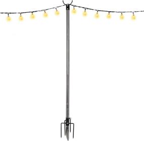 img 4 attached to 🌴 COCONUT Outdoor Light Poles: Lightweight 9 FT Stainless Steel Stand Holder for LED Solar Hanging String Lights - Rust-Free Design for Patio, Backyard, Garden