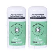 🥒 smartypits -2 pack natural/aluminum-free deodorant (with baking soda) - cool cucumber scent, free of parabens, phthalates & propylene glycol, cruelty-free, 2.9oz logo