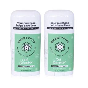 img 3 attached to 🥒 SmartyPits -2 Pack Natural/Aluminum-Free Deodorant (with baking soda) - Cool Cucumber Scent, Free of Parabens, Phthalates & Propylene Glycol, Cruelty-Free, 2.9oz