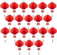 🏮 favide 20 pack of 10 inch chinese red paper lanterns - festive decorations for new year, spring festival, wedding, and restaurant логотип