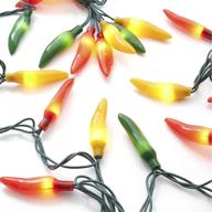 vibrant chili pepper xmas string lights: festive 48in life-size 🌶️ red, green & yellow peppers for camper, tree, fiesta or restaurant! логотип