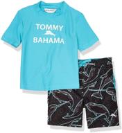 🌊 boys' tommy bahama rashguard swimsuit with narwhal design – clothing and swimwear logo