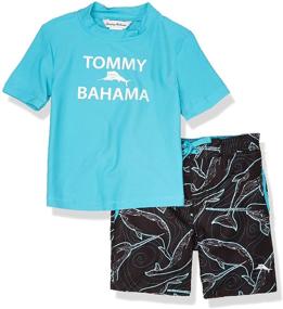 img 4 attached to 🌊 Boys' Tommy Bahama Rashguard Swimsuit with Narwhal Design – Clothing and Swimwear