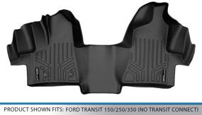 img 1 attached to 🚗 SMARTLINER Коврики для пола: Полное покрытие черным ковриком для Ford Transit 150/250/350 2015-2019 годов - 1-я ряд, 1 штука (без Transit Connect)