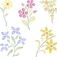 🌸 classic flower designs stencil set - floral templates for painting, 4.5 x 4.5 inch (s) logo