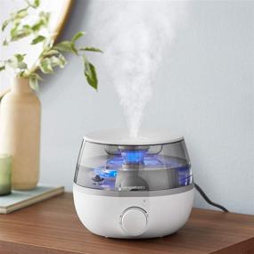 img 1 attached to 🌬️ Amazon Basics Ultrasonic Cool Mist Humidifier with Essential Oil Diffuser and Nightlight - 1.5L White, Knob Control