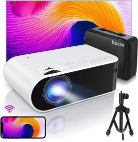 img 4 attached to 📽️ BACAR Portable Mini Projector with 200" HD Display Screen, 6000 Lux Support 1080P, HDMI USB VGA AV TF iOS & Android Compatibility - Includes Carry Case and Projector Stand - Ideal for Home, PS5 Gaming